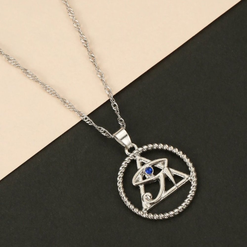 Egyptian Eye of Ra Silver Necklace
